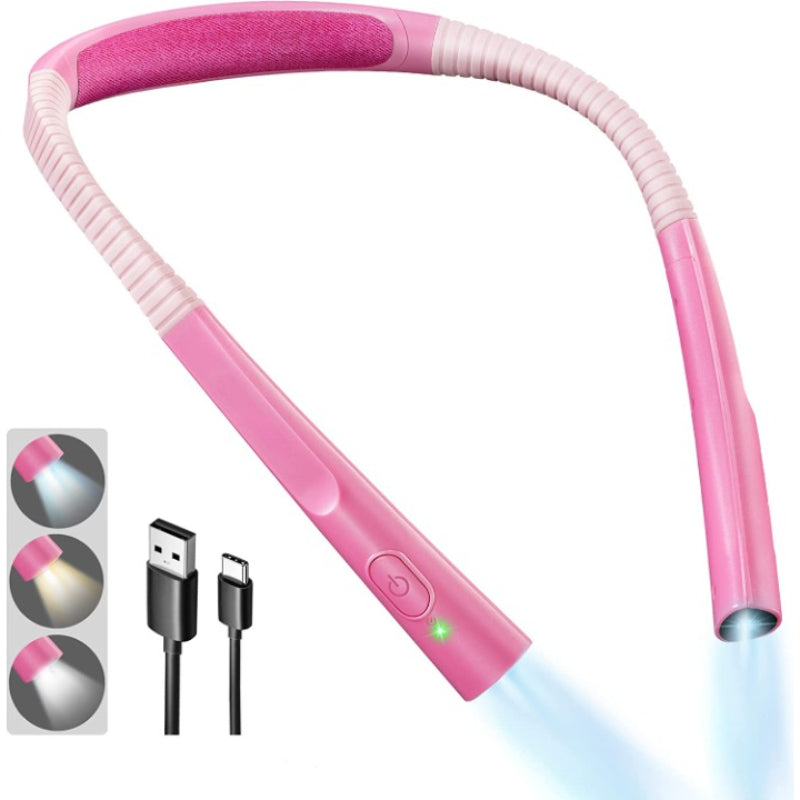 BowLift LED Neck Reading Lamp — Hands-Free Bedtime Book Light, 3 Color Modes, 6 Brightness Levels, Flexible Arm, Rechargeable & Durable, Ideal for Reading, Knitting, Camping, and Repairs