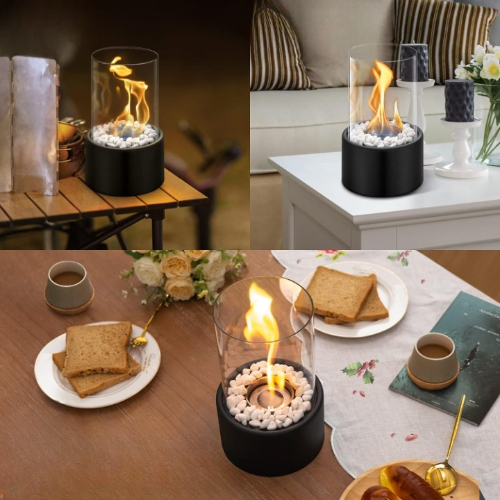 BowLift Table Fire Lantern – Sleek, Modern Decor for Cozy Ambience