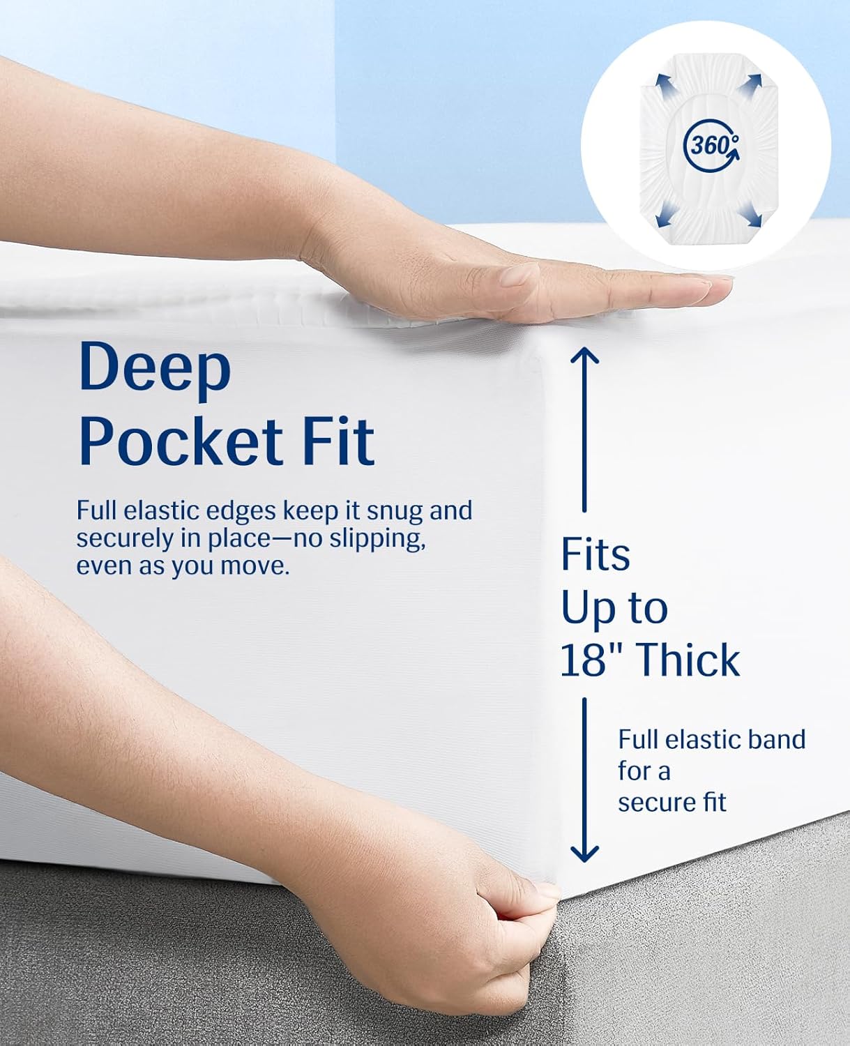Cooling Mattress Pad King, Upgraded  3.0 + PCM Cooling Washable Mattress Protector for Hot Sleepers, White | Bowlift