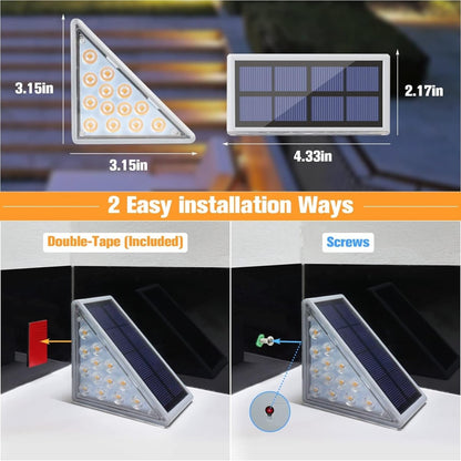 LZINA™ | Waterproof Solar LED Stair Lighting - Outdoor Lighting for Stairs, Paths, and Terraces