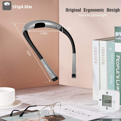 BowLift LED Neck Reading Lamp — Hands-Free Bedtime Book Light, 3 Color Modes, 6 Brightness Levels, Flexible Arm, Rechargeable & Durable, Ideal for Reading, Knitting, Camping, and Repairs