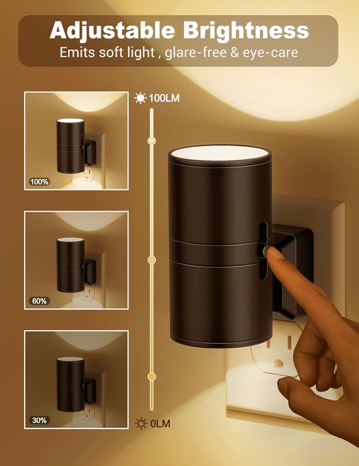 LZINA™ | NIGHTSENSE – LED night light with twilight sensor, glare-free & energy-efficient