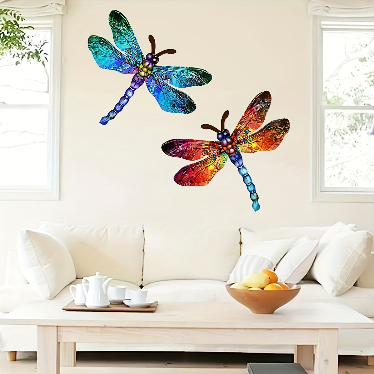 LZINA™ | 1/2 piece vibrant dragonfly wall art made of metal – artistic outdoor decoration for gardens, homes, and events – durable, versatile, and eye-catching – a perfect gift idea for any occasion