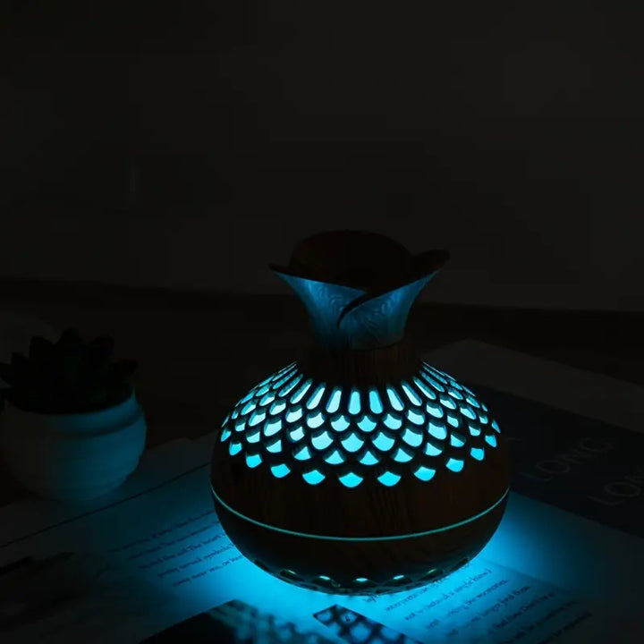 LZINA™ | Aromatherapy air humidifier with LED – Diffuser in wood look & night light