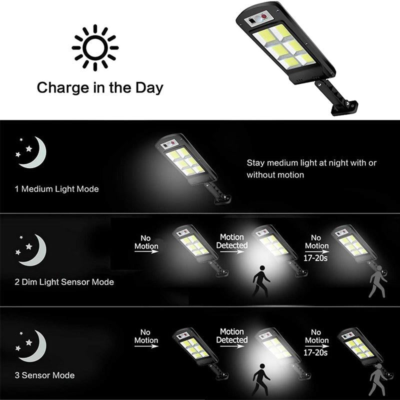 LZINA™ | 200W Outdoor Solar LED Lamp with Remote Control, Motion and Twilight Sensor
