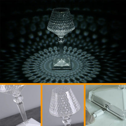 BowLift Crystal Table Lamp – Elegant Glass Lighting for Any Room