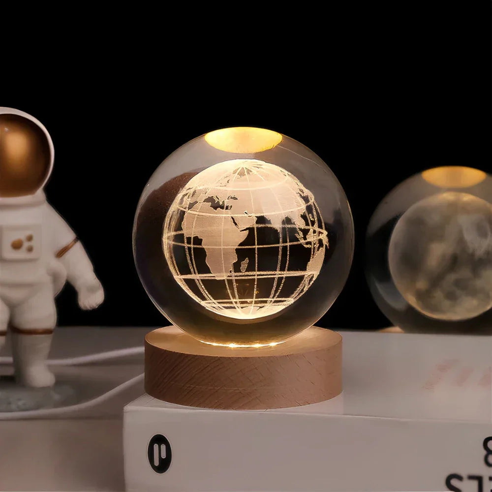 LZINA™ | LED Night Light with 3D Crystal Sphere