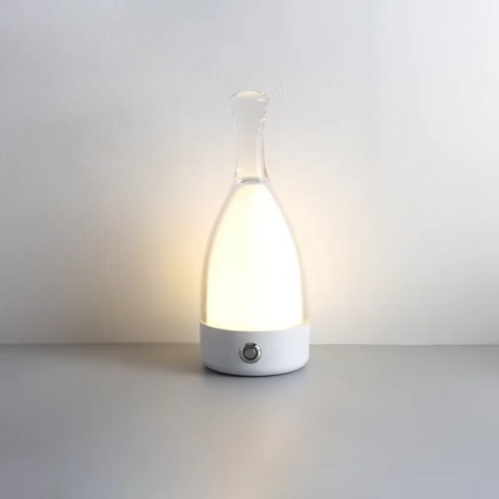 LZINA™ | Wine Bottle Desk Lamp with Bluetooth Speaker – Rechargeable Modern Bedside Night Light