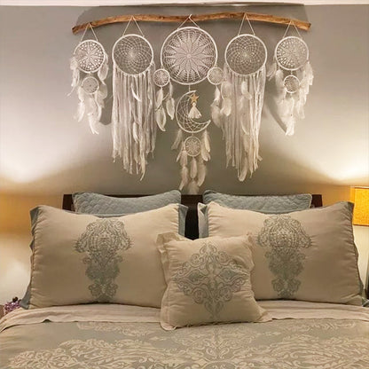 LZINA™ | Dream catcher moon and stars hang over the bed (5 pieces)