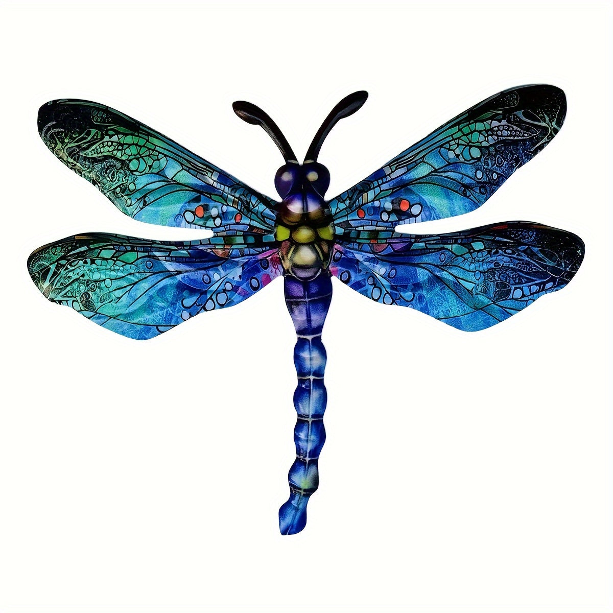 LZINA™ | 1/2 piece vibrant dragonfly wall art made of metal – artistic outdoor decoration for gardens, homes, and events – durable, versatile, and eye-catching – a perfect gift idea for any occasion