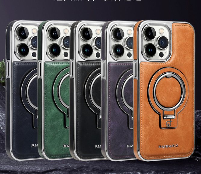 LZINA™ | Luxury Leather Invisible Stand iPhone Case