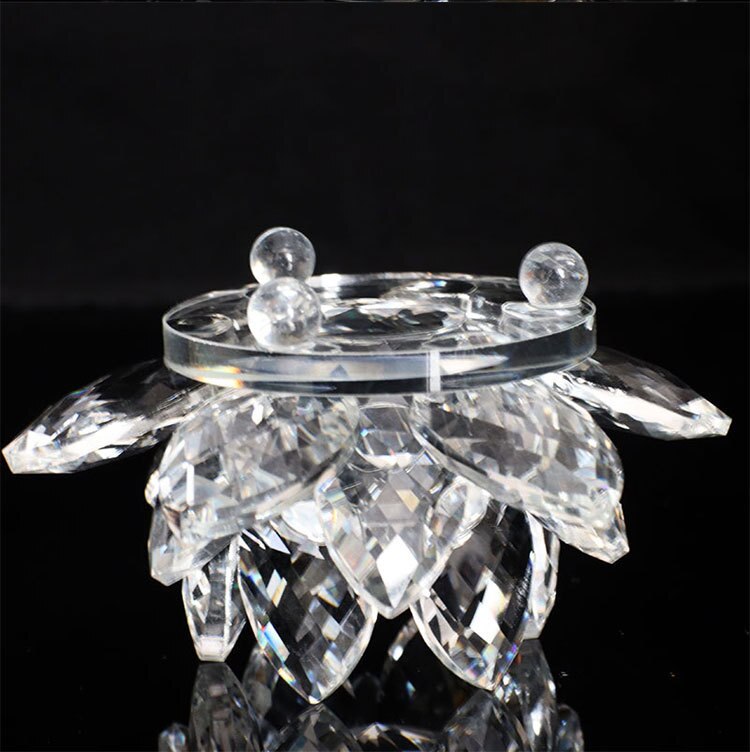 LZINA™ | 80Mm Quartz Crystals Lotus Flower Crafts Glass Fengshui Ornaments Healing Crystals Home Party Wicca Decor Yoga Gifts Souvenir