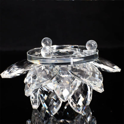LZINA™ | 80Mm Quartz Crystals Lotus Flower Crafts Glass Fengshui Ornaments Healing Crystals Home Party Wicca Decor Yoga Gifts Souvenir