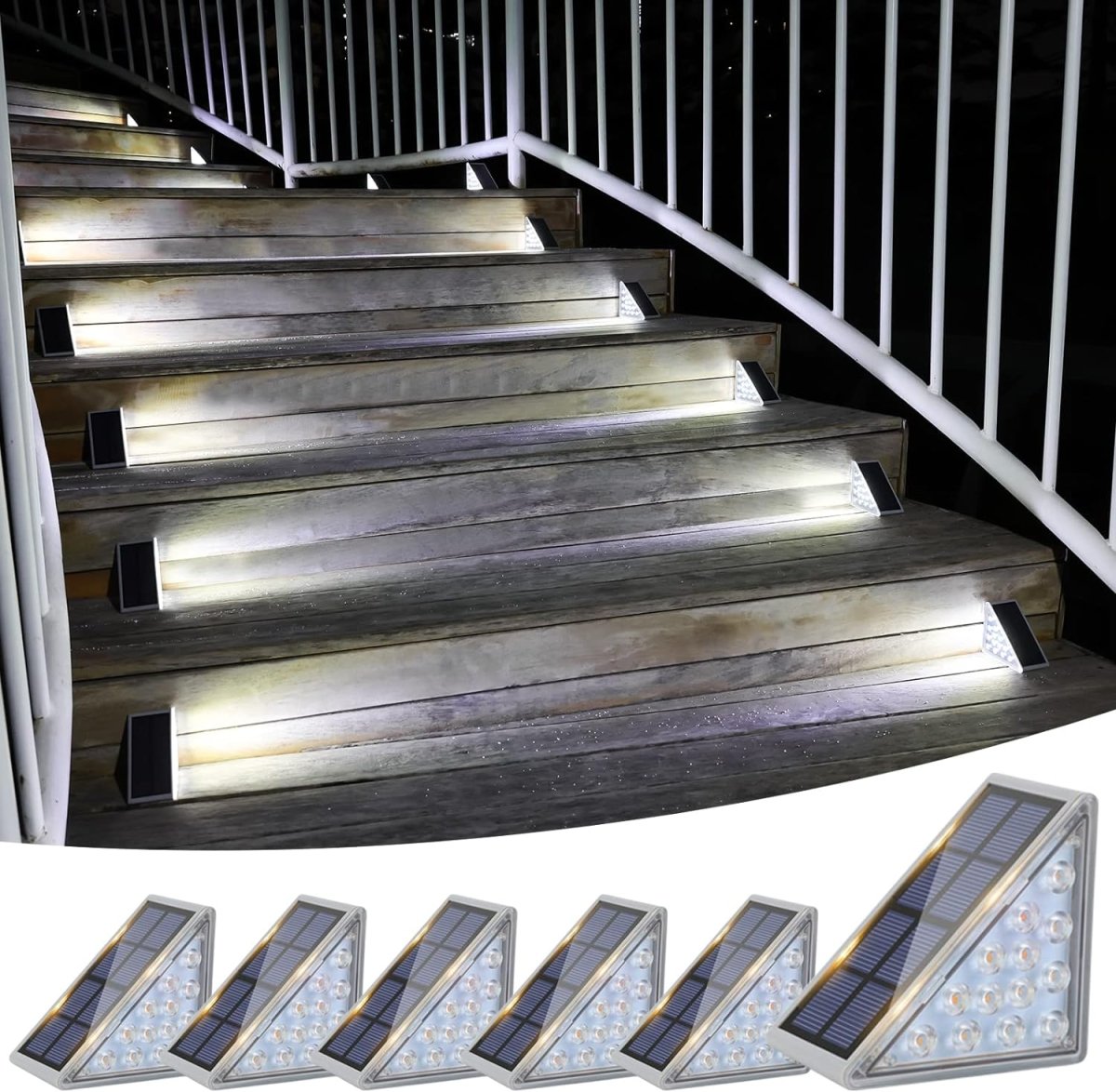 LZINA™ | Waterproof Solar LED Stair Lighting - Outdoor Lighting for Stairs, Paths, and Terraces