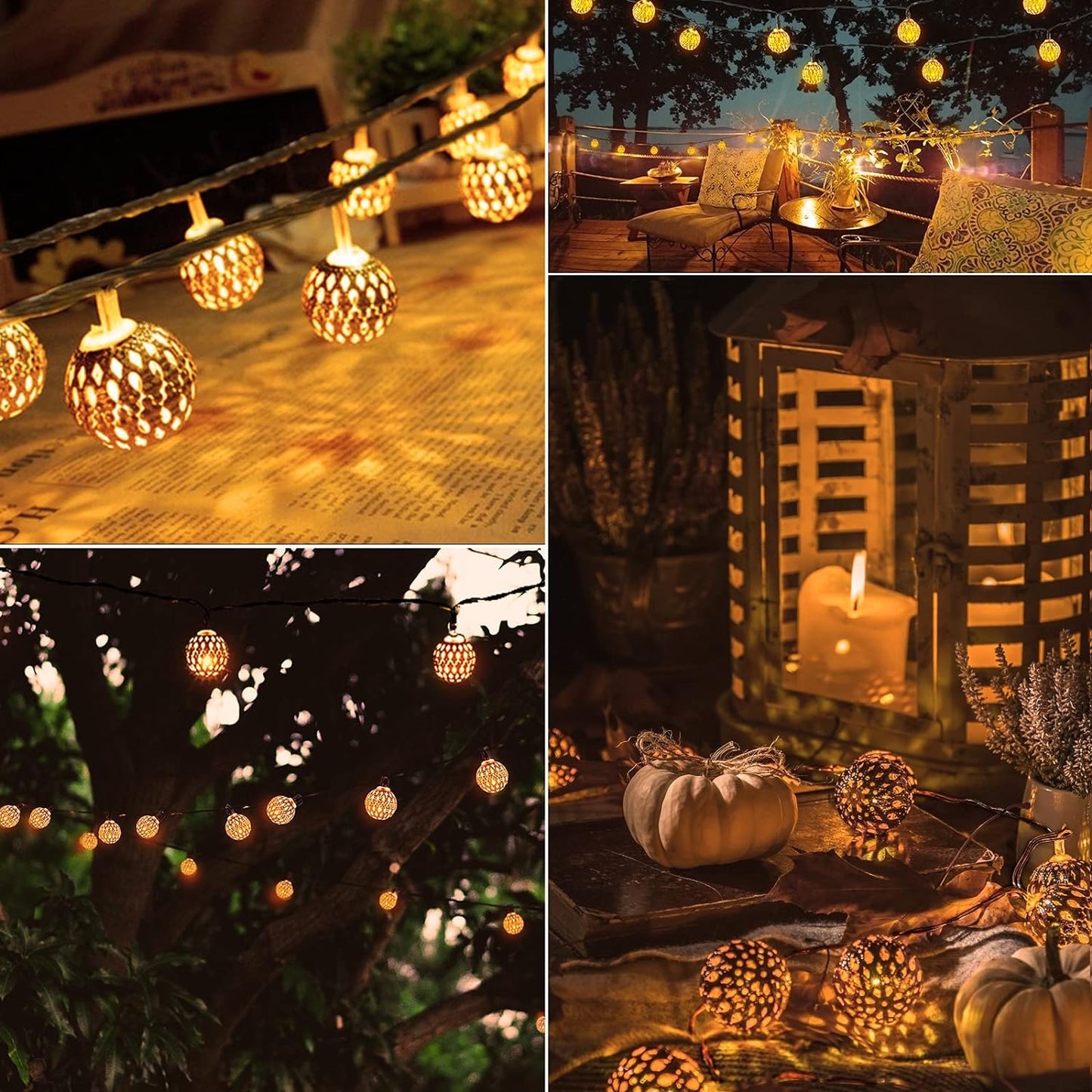 LZINA™ | Moroccan Style Waterproof Solar String Lights - SunGlow Strings