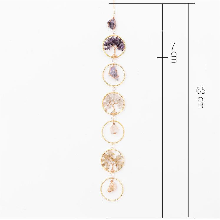 LZINA™ | Crystal Tree of Life 6 Rings Wall Decor Ornament
