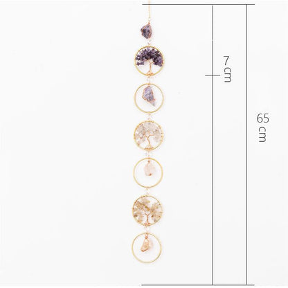 LZINA™ | Crystal Tree of Life 6 Rings Wall Decor Ornament