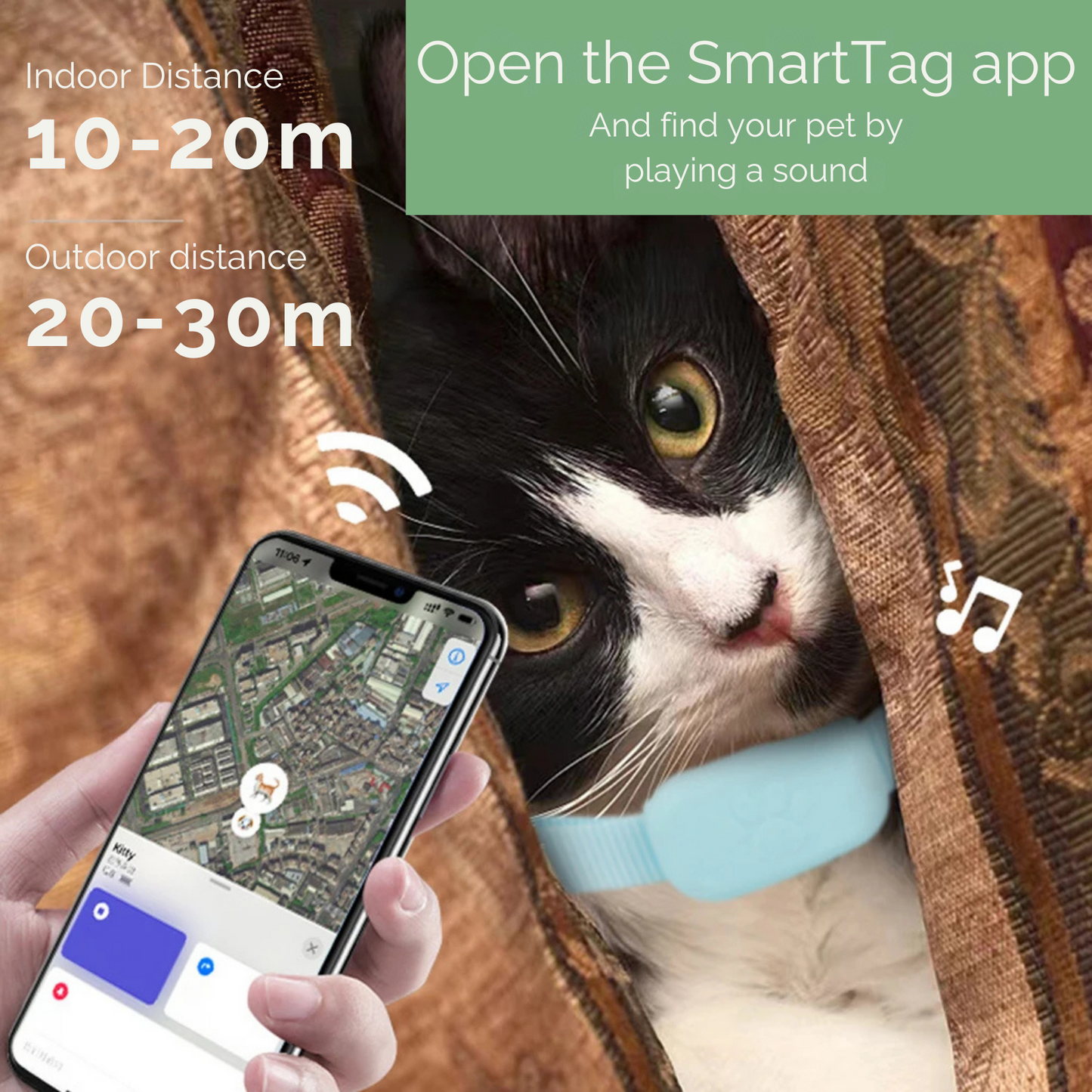 BowLift | AnimalTracker Mini – Smart Dog and Cat Bluetooth Collar Tracker