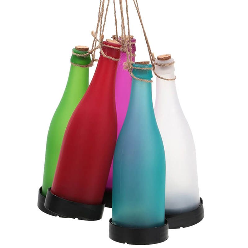 LZINA™ | 5 Piece Solar Wine Bottle Light Outdoor Decoration Plastic LED Hanging Light