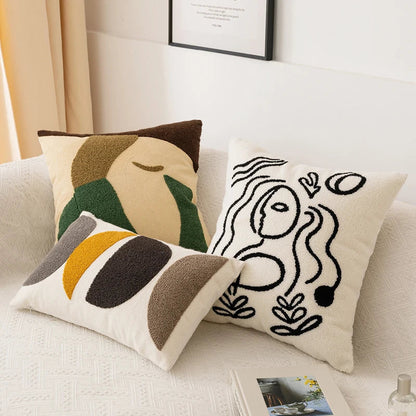 BowLift | Cozy Abstract Embroidery Cushion Covers