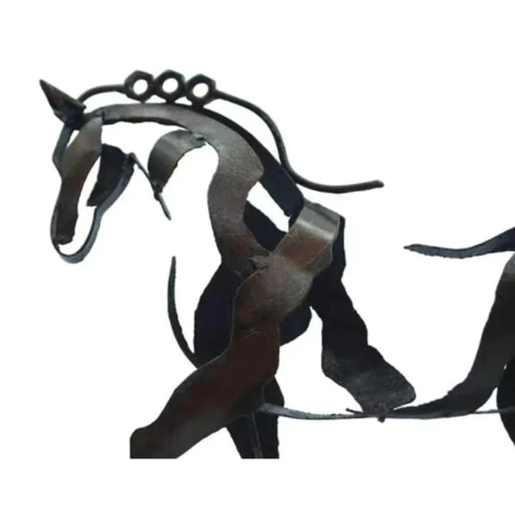 LZINA™ | Horse Sculpture - AdonisMetal - Rustic Elegance - Timeless Decorative Piece