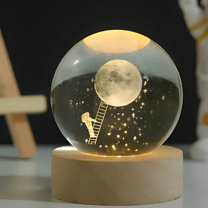 LZINA™ | LED Night Light with 3D Crystal Sphere