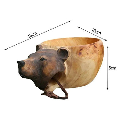 LZINA™ | Wooden Cup - WildSip - Handmade Animal Design - Adventurous Hydration