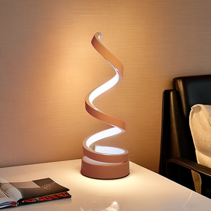 BowLift Modern Spiral Table Lamp – Creative LED Desk Light with Cozy Warm Glow, Perfect for Bedroom, Living Room, and Study Decor