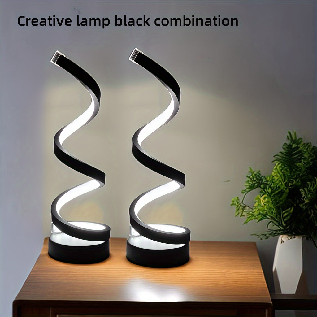 BowLift Modern Spiral Table Lamp – Creative LED Desk Light with Cozy Warm Glow, Perfect for Bedroom, Living Room, and Study Decor