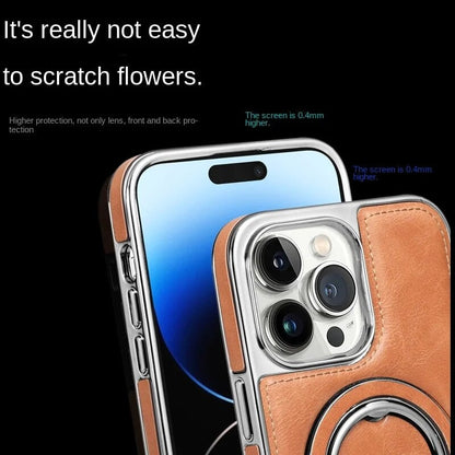 LZINA™ | Luxury Leather Invisible Stand iPhone Case