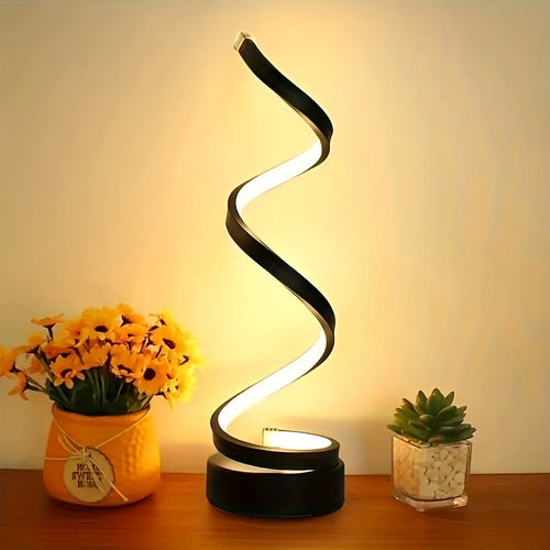 BowLift Modern Spiral Table Lamp – Creative LED Desk Light with Cozy Warm Glow, Perfect for Bedroom, Living Room, and Study Decor