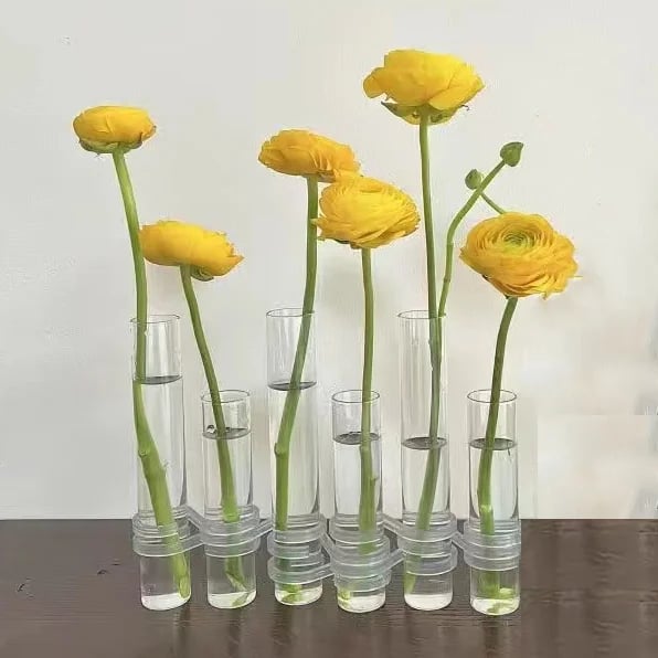 LZINA™ | Flexible Flower Vases with Hinges | Modern Glass Tube Vase