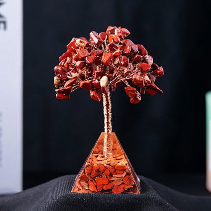 LZINA™ | Natural Stone Gravel Pyramid Base Feng Shui Tree