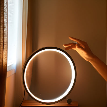 BowLift Halo Glo Lamp — Sleek Minimalist Round LED Table Lamp with Dimmable Lighting