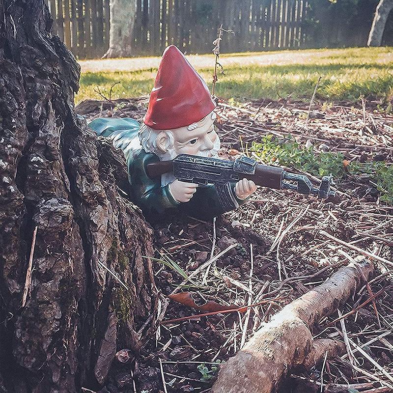 LZINA™ | Military Garden Gnome with Camouflage Uniform