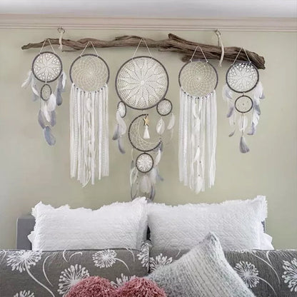 LZINA™ | Dream catcher moon and stars hang over the bed (5 pieces)
