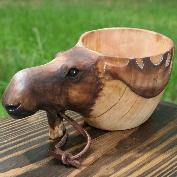 LZINA™ | Wooden Cup - WildSip - Handmade Animal Design - Adventurous Hydration