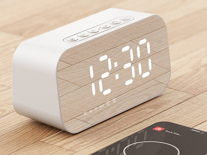 BowLift | 3-in-1 Wireless Bluetooth Speaker with Subwoofer, Alarm, Mirror Clock & Thermometer, for Home & Office