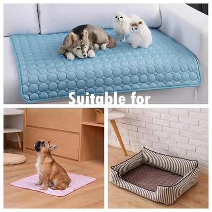 Extra Large Dog Cooling Mat | Summer Pet Bed for Small & Big Dogs | Durable Blanket for Cats & Sofa Protection - Ice Pad Blanket | Bowlift