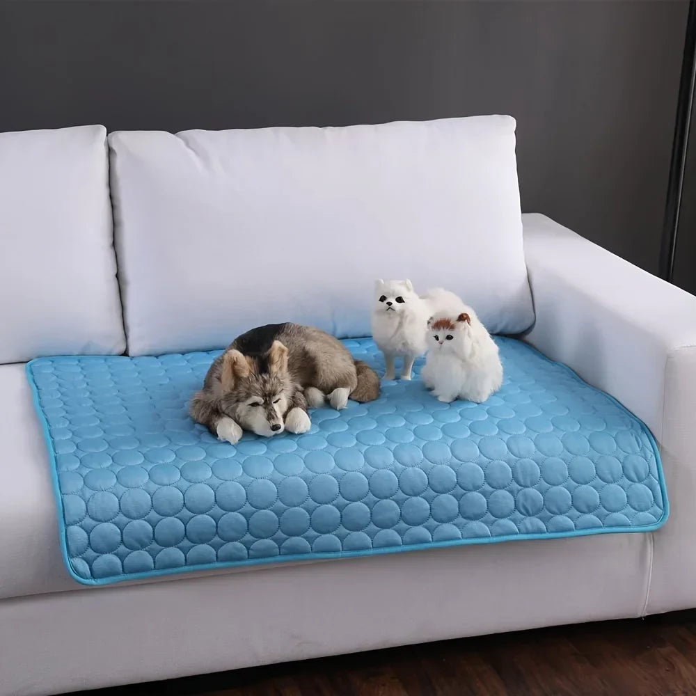 Extra Large Dog Cooling Mat | Summer Pet Bed for Small & Big Dogs | Durable Blanket for Cats & Sofa Protection - Ice Pad Blanket | Bowlift