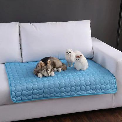 Extra Large Dog Cooling Mat | Summer Pet Bed for Small & Big Dogs | Durable Blanket for Cats & Sofa Protection - Ice Pad Blanket | Bowlift