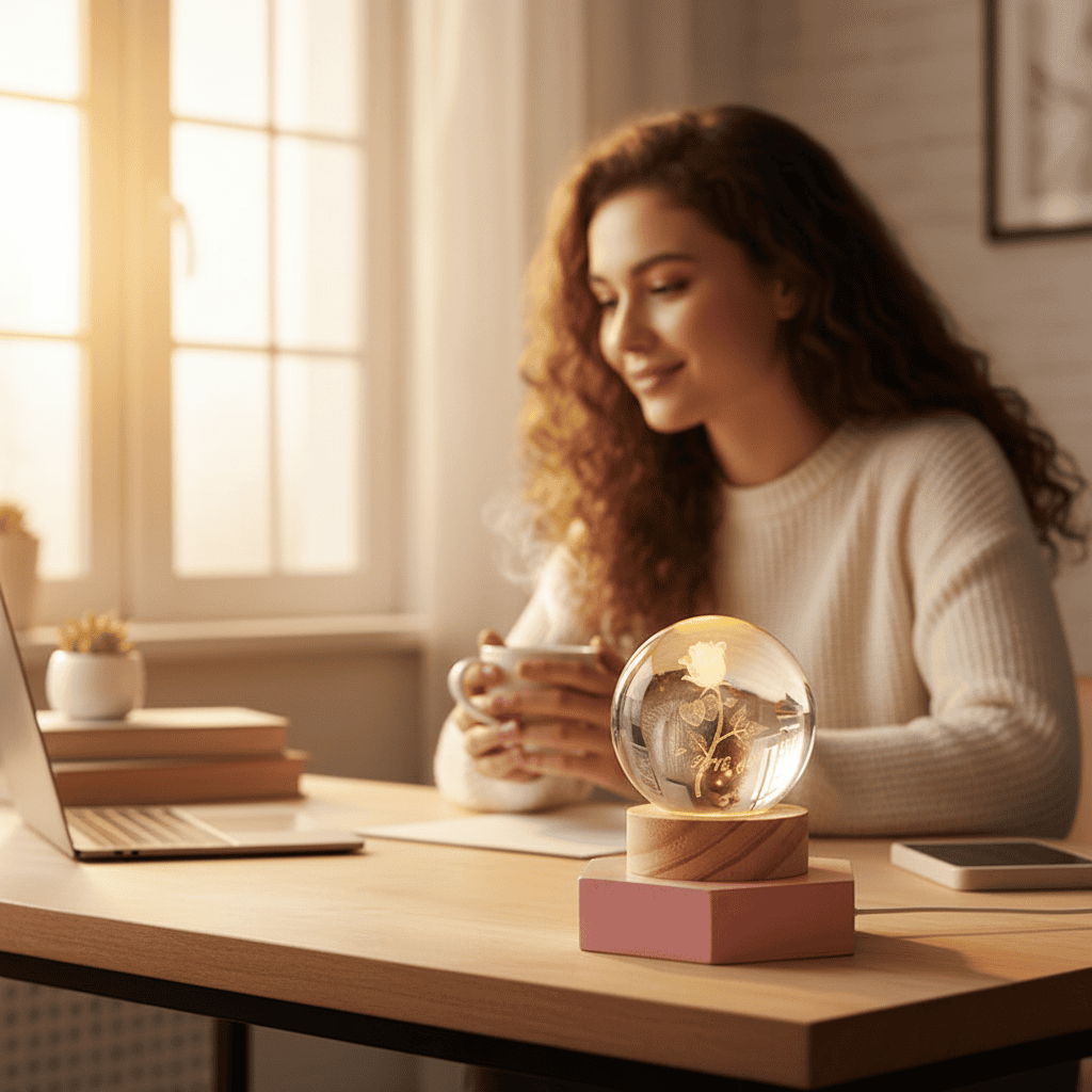 LZINA™ | Elegant 3D LED Night Light with Sparkling Star Effect