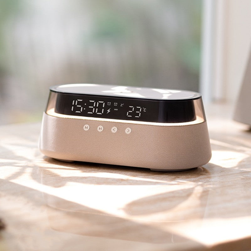 LZINA™ | Night Light Wireless Charging Alarm Clock Retro Bluetooth Speaker