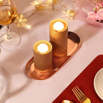 LZINA™ | Wooden Creative Candlelight Airflow Blowing Control Night Light