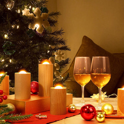 LZINA™ | Wooden Creative Candlelight Airflow Blowing Control Night Light