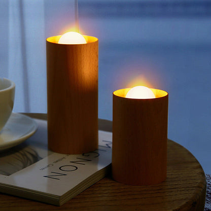 LZINA™ | Wooden Creative Candlelight Airflow Blowing Control Night Light