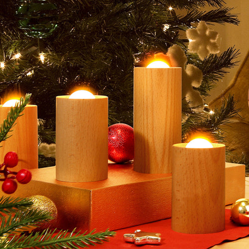 LZINA™ | Wooden Creative Candlelight Airflow Blowing Control Night Light