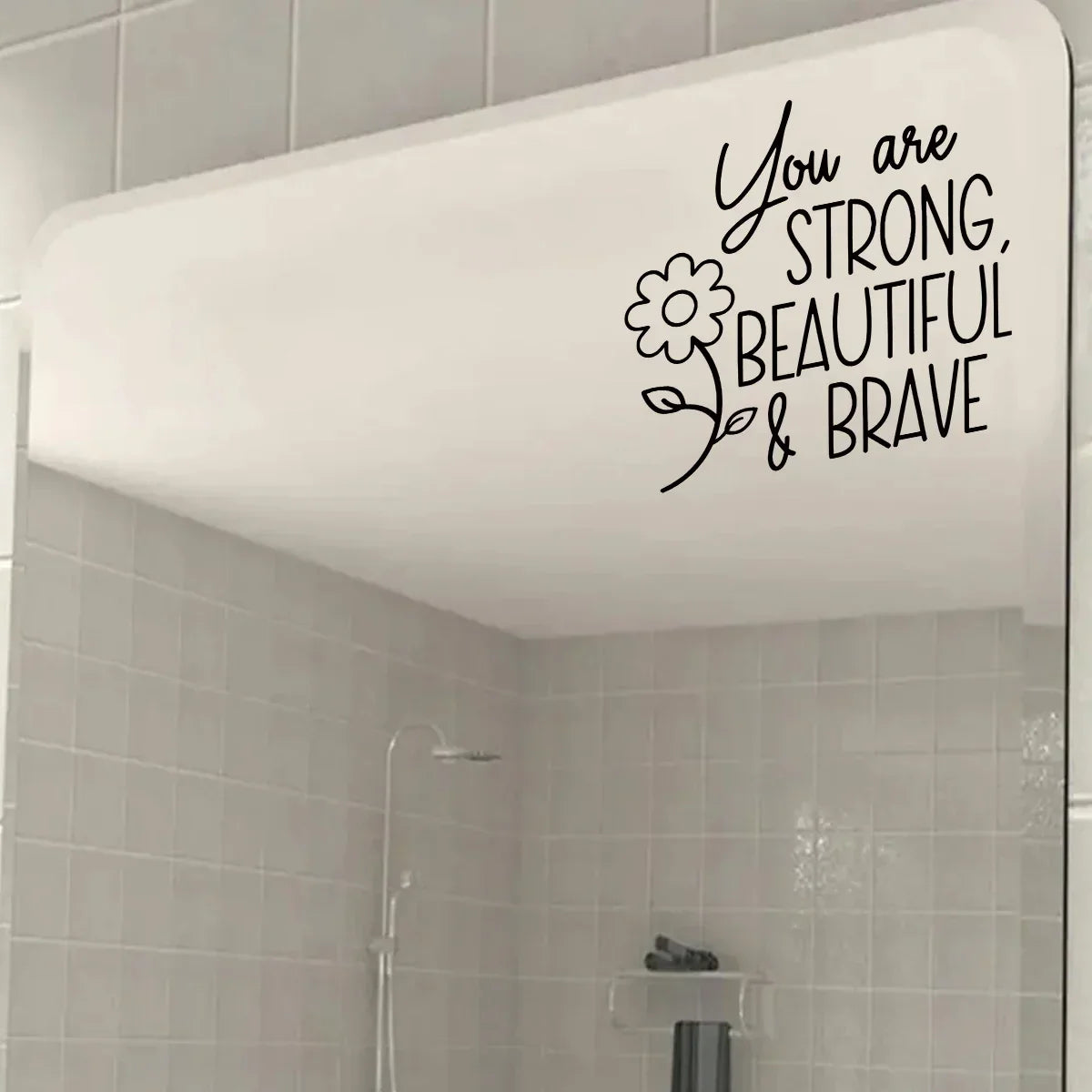 Daily Affirmation Quotes Mirror Stickers Removable Peel N Stick Vinyl Decals For Bathroom Bedroom Inspirational Home Decor Touches | Bowlift
