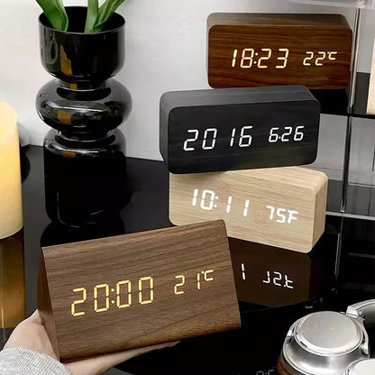 BowLift | Charms | Digital Wooden Alarm Clock | Including Temperature Display