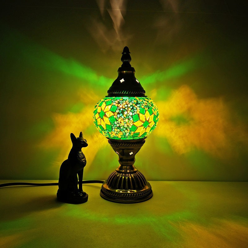 BowLift Traditional Tiffany Oval Glass Iron 1-Light Table Lamp – Elegant Living Room Accent